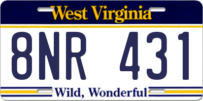 WV license plate 8NR431