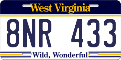 WV license plate 8NR433
