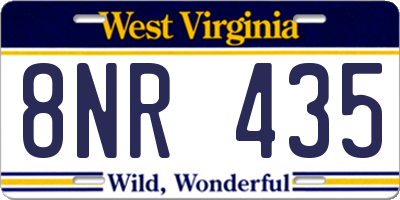 WV license plate 8NR435