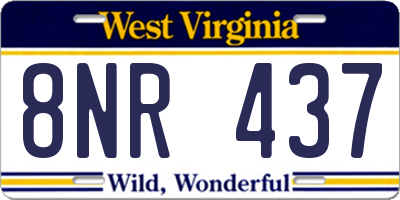 WV license plate 8NR437