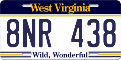 WV license plate 8NR438