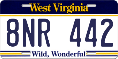 WV license plate 8NR442