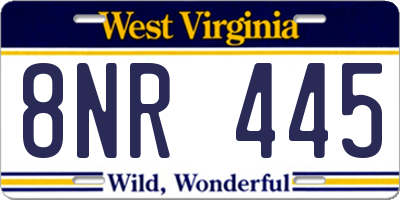 WV license plate 8NR445