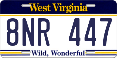 WV license plate 8NR447