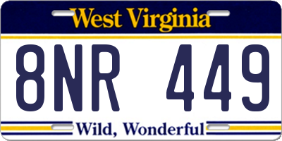 WV license plate 8NR449