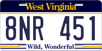 WV license plate 8NR451