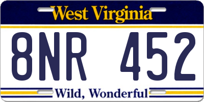 WV license plate 8NR452