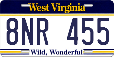 WV license plate 8NR455