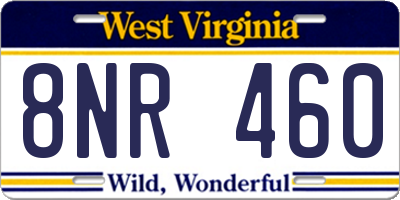 WV license plate 8NR460