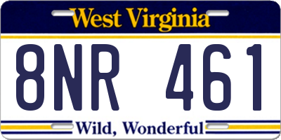 WV license plate 8NR461