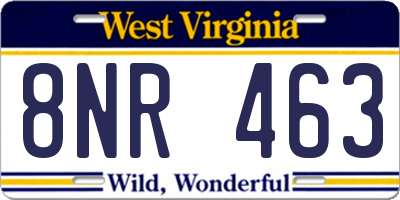 WV license plate 8NR463