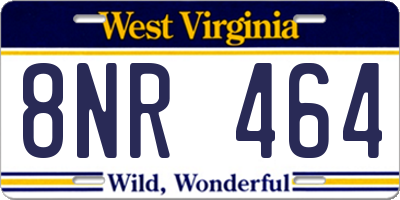 WV license plate 8NR464