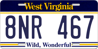 WV license plate 8NR467