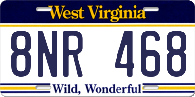 WV license plate 8NR468