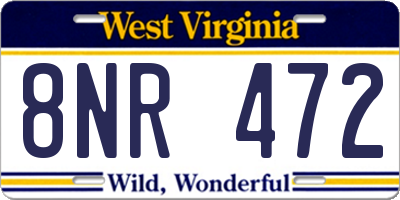 WV license plate 8NR472