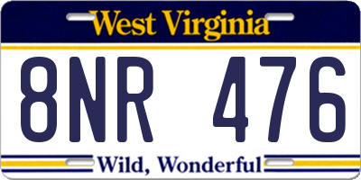 WV license plate 8NR476