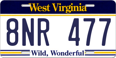 WV license plate 8NR477