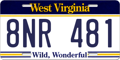 WV license plate 8NR481