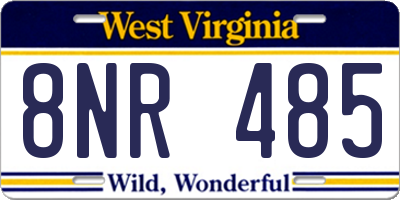 WV license plate 8NR485