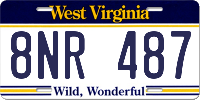 WV license plate 8NR487