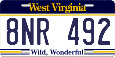 WV license plate 8NR492