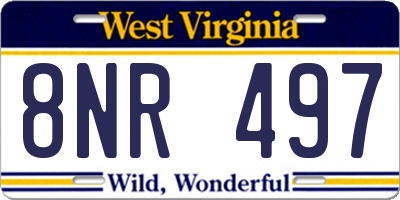 WV license plate 8NR497