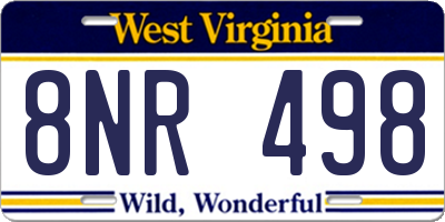 WV license plate 8NR498