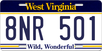 WV license plate 8NR501