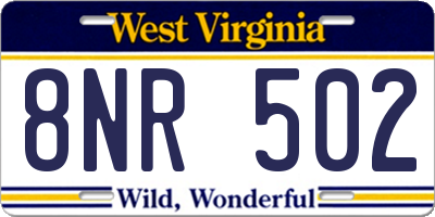WV license plate 8NR502