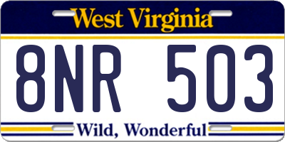 WV license plate 8NR503