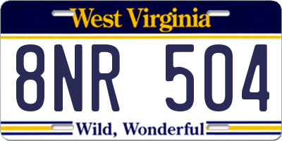WV license plate 8NR504
