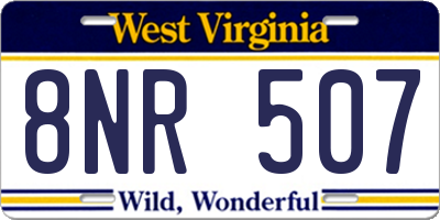 WV license plate 8NR507