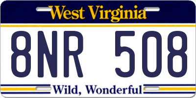 WV license plate 8NR508