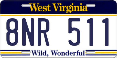WV license plate 8NR511