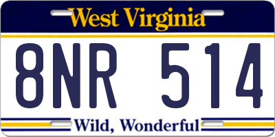 WV license plate 8NR514