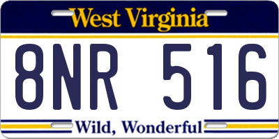 WV license plate 8NR516