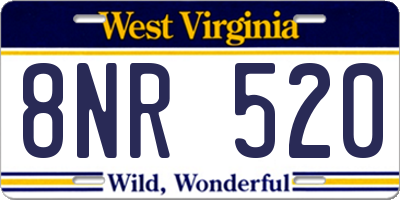 WV license plate 8NR520