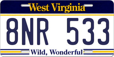WV license plate 8NR533