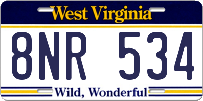 WV license plate 8NR534