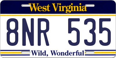WV license plate 8NR535