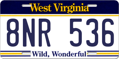 WV license plate 8NR536