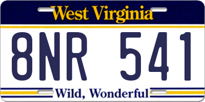 WV license plate 8NR541