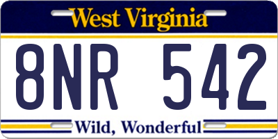 WV license plate 8NR542