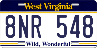 WV license plate 8NR548