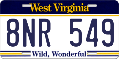 WV license plate 8NR549