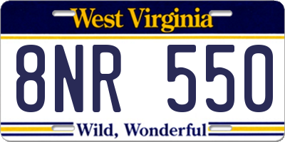 WV license plate 8NR550