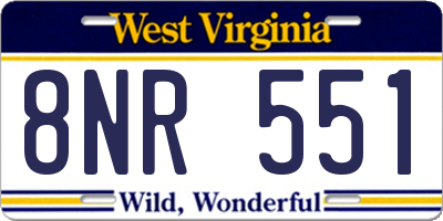 WV license plate 8NR551
