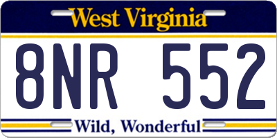 WV license plate 8NR552