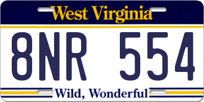 WV license plate 8NR554