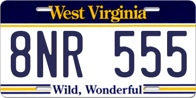 WV license plate 8NR555